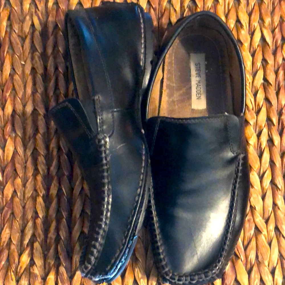 Steve Madden men’s nitro black leather Drivers